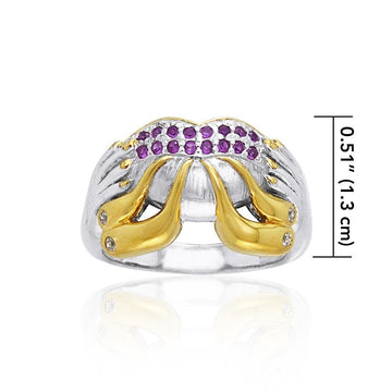Excellent work of a creative mind ~ Dali-inspired fine Sterling Silver Ring in 14k Gold accent MRI764 - Jewelry